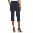 Women's Croft & Barrow&reg; Pull-on Knit Capris, Size: Xl, Blue (navy)