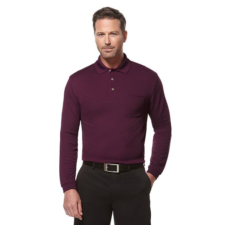 Grand Slam, Men's Classic-fit Pocket Airflow Performance Golf Polo, Size: Small, Purple Oth