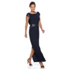 Women's Scarlett Sequin-trim Draped Evening Gown, Size: 10, Blue (navy)