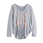 Girls 7-16 Mudd&reg; Cage Tee, Size: 12, Grey Other