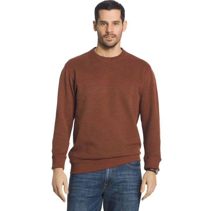 Big & Tall Arrow Classic-fit Sueded Fleece Crewneck Sweater, Men's, Size: 3xb, Red/coppr (rust/coppr)