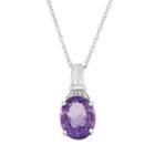 Amethyst & Diamond Accent Sterling Silver Pendant Necklace, Women's, Size: 18, Purple