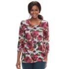 Women's Croft & Barrow&reg; Embellished Lightweight Sweater, Size: Medium, Light Grey