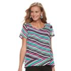 Women's Dana Buchman Double-layer Tee, Size: Xs, Lt Purple