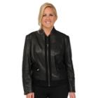 Plus Size Excelled Suede-trim Leather Scuba Jacket, Women's, Size: 2xl, Black