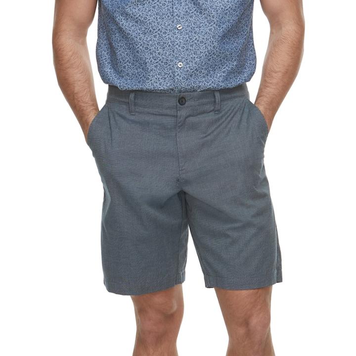 Men's Marc Anthony Textured Slim-fit Yarn-dyed Shorts, Size: 29, Blue