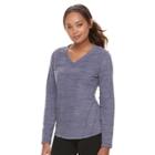 Petite Tek Gear&reg; Microfleece V-neck Tee, Women's, Size: M Petite, Drk Purple