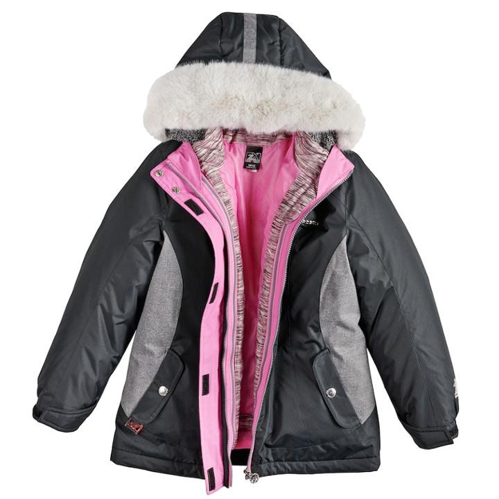 Girls 7-16 Zeroxposur Carol 3-in-1 Systems Jacket, Size: 10-12, Black