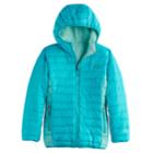 Girls 7-16 Hawke & Co Midweight Sweater Fleece Lined Puffer Jacket, Size: 16, Blue Other