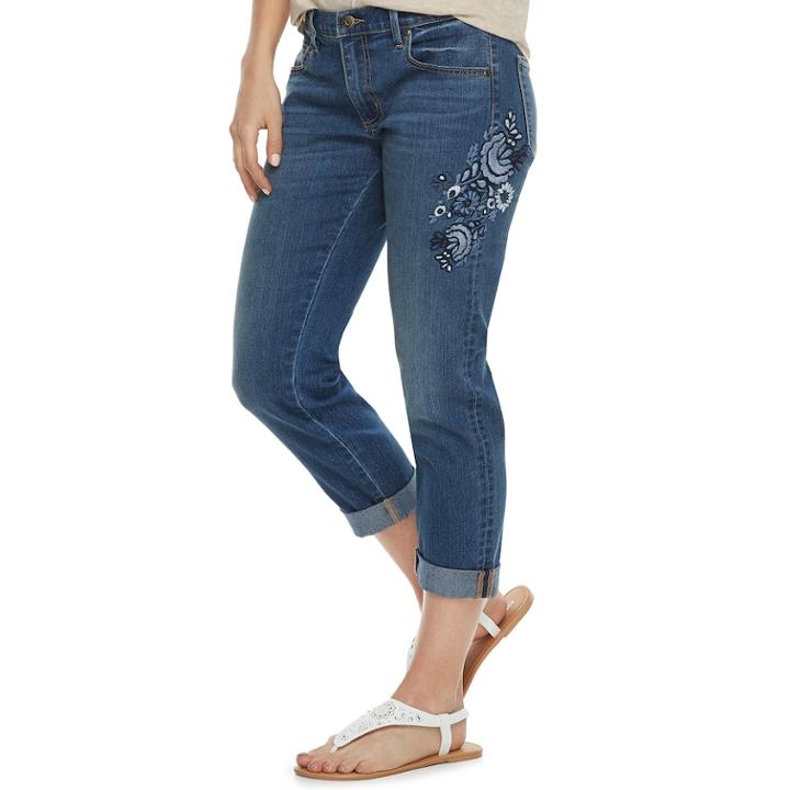 Women's Sonoma Goods For Life&trade; Slim Boyfriend Jeans, Size: 6, Blue