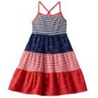 Girls 4-10 Jumping Beans&reg; Stars & Stripes Tiered Dress, Girl's, Size: 8, Blue