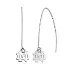 Dayna U Notre Dame Fighting Irish Sterling Silver Threader Earrings, Women's, Grey