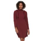Women's Sharagano Ruffle Mockneck A-line Dress, Size: 4, Purple Oth