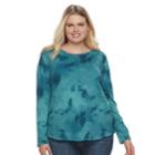 Plus Size Sonoma Goods For Life&trade; Essential Crewneck Tee, Women's, Size: 2xl, Dark Blue