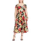 Plus Size Chaps Floral Fit & Flare Dress, Women's, Size: 2xl, Black
