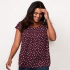 Plus Size Lc Lauren Conrad Pleated Top, Women's, Size: 0x, Dark Red