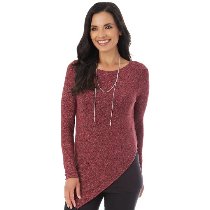 Women's Apt. 9&reg; Asymmetrical Popover Top, Size: Regular, Dark Red