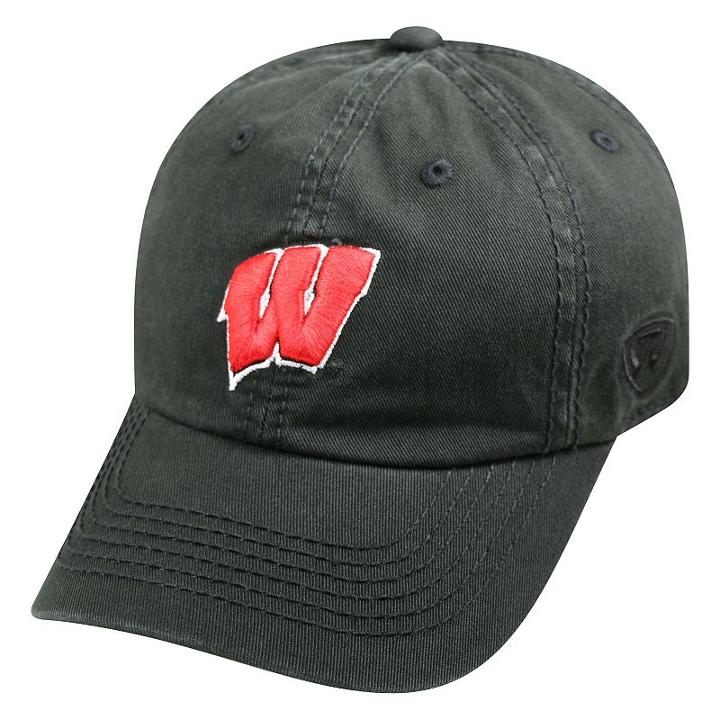 Youth Top Of The World Wisconsin Badgers Crew Baseball Cap, Men's, Black