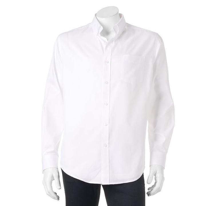 Big & Tall Croft & Barrow Classic-fit Solid Easy-care Button-down Shirt, Men's, Size: 4xb, White