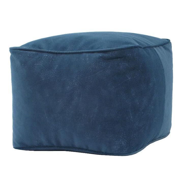Medium Microfiber Faux-suede Bean Bag Ottoman, Adult Unisex, Blue