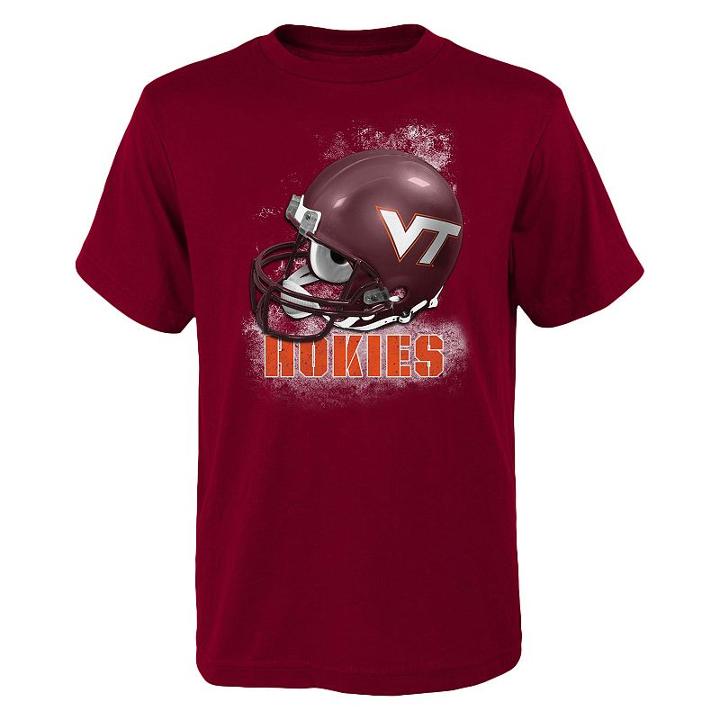 Boys 8-20 Virginia Tech Hokies Helmet Tee, Boy's, Size: L(14/16), Red