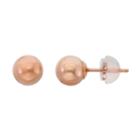 Ball, 14k Rose Gold Stud Earrings, Women's, Pink