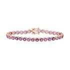 14k Rose Gold Over Silver Amethyst Tennis Bracelet, Women's, Size: 7.25, Purple