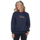 Women's Holiday Crewneck Graphic Sweatshirt, Size: Small, Brt Blue