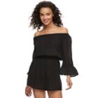 Juniors' Mudd&reg; Off The Shoulder Romper, Teens, Size: Xs, Black