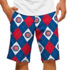 Men's Loudmouth Chicago Cubs Argyle Shorts, Size: 30, Med Blue