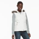 Women's Weathercast Hooded Puffer Vest, Size: Large, White
