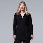 Plus Size Simply Vera Vera Wang Pleat-back Cardigan, Women's, Size: 0x, Black