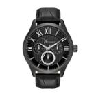 Marc Anthony Men's Leather Watch, Size: Xl, Black