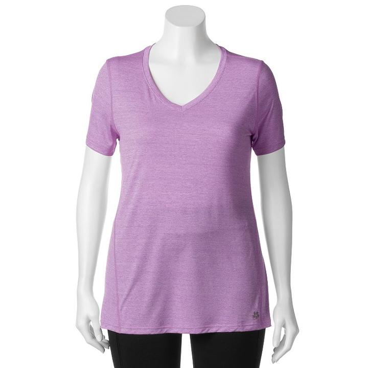 Tek Gear, Plus Size &reg; V-neck Performance Tee, Women's, Size: 2xl, Med Purple
