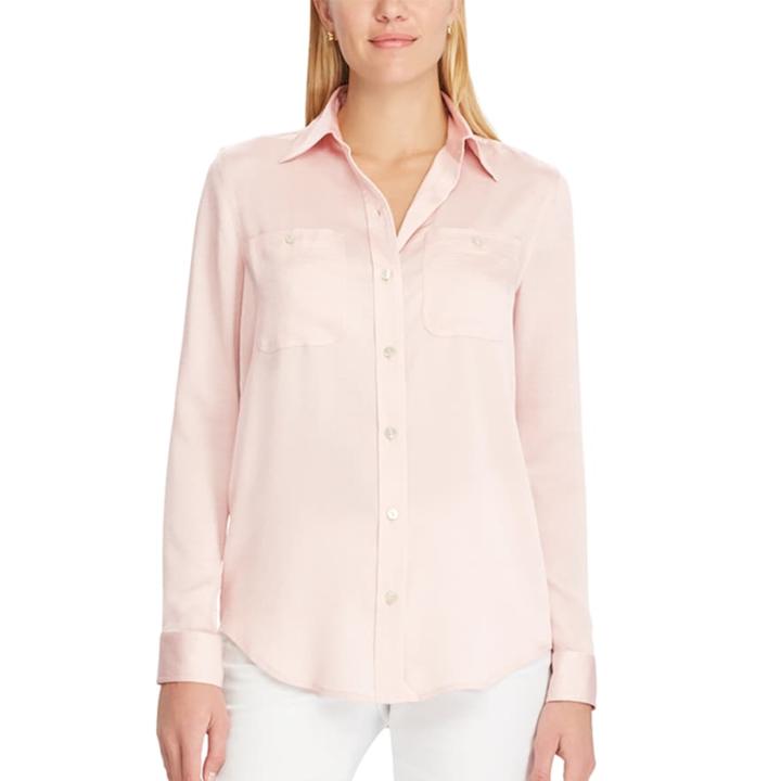 Women's Chaps Georgette Button-up Shirt, Size: Small, Pink
