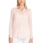Women's Chaps Georgette Button-up Shirt, Size: Small, Pink