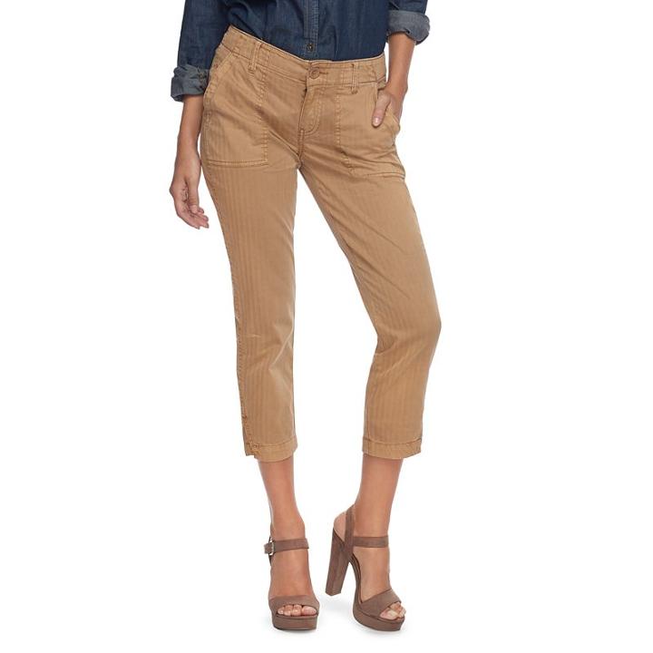 Petite Sonoma Goods For Life&trade; Straight-leg Sateen Ankle Pants, Women's, Size: 14 Petite, Med Beige