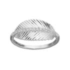 Lc Lauren Conrad Cubic Zirconia Textured Leaf Ring, Women's, Size: 7, Silver