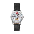 Disney's Minnie Mouse Rock The Dots Women's Leather Watch, Black