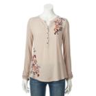 Women's Sonoma Goods For Life&trade; Embroidered Utility Shirt, Size: Large, Med Beige