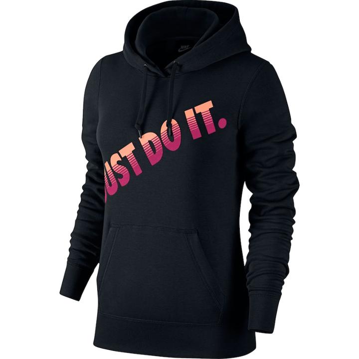 Women's Nike Club Just Do It Hoodie, Size: Xs, Grey (charcoal)