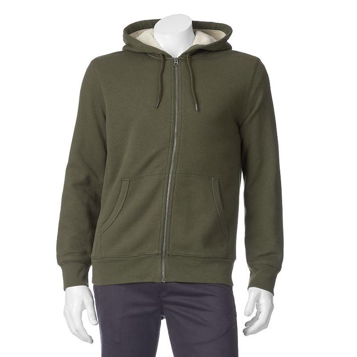 Big & Tall Sonoma Goods For Life&trade; Sherpa Fleece Hoodie, Men's, Size: 3xl Tall, Dark Green