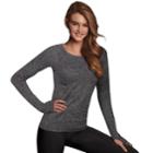 Women's Maidenform Sport Base Layer Seamless Long Sleeve Top, Size: Xlrg Av/rg, Grey