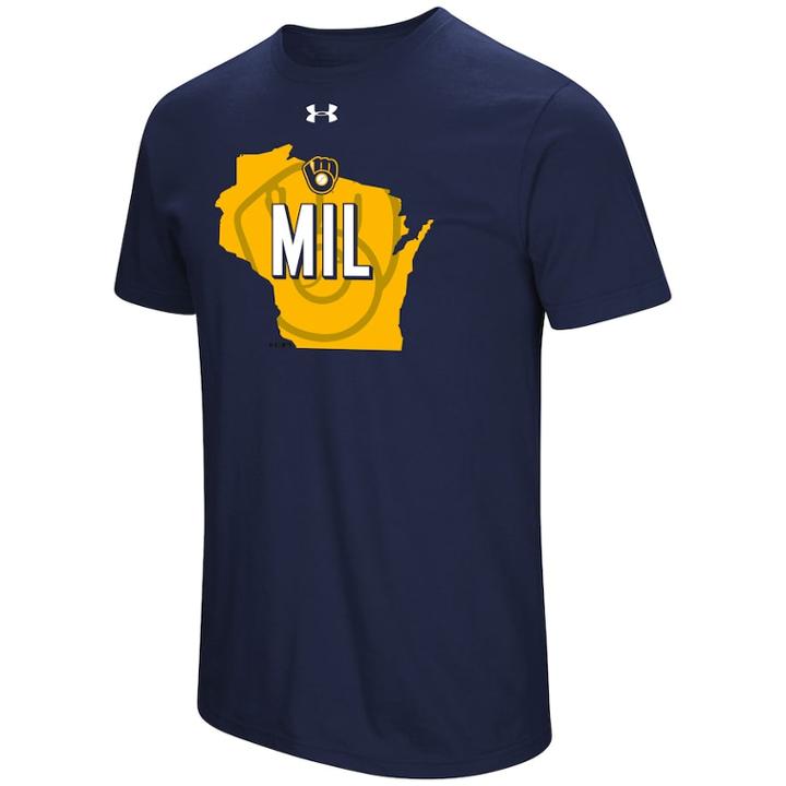 Men's Under Armour Milwaukee Brewers State Tee, Size: Xl, Blue (navy)