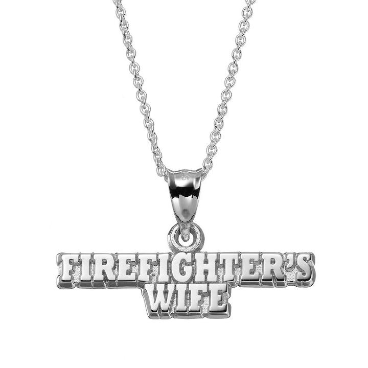 Insignia Collection Sterling Silver Firefighter's Wife Pendant Necklace, Women's, Size: 18, Multicolor