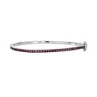 Oro Leoni Sterling Silver Rhodolite Garnet Bangle Bracelet - Made With Genuine Swarovski Gemstones, Women's, Red