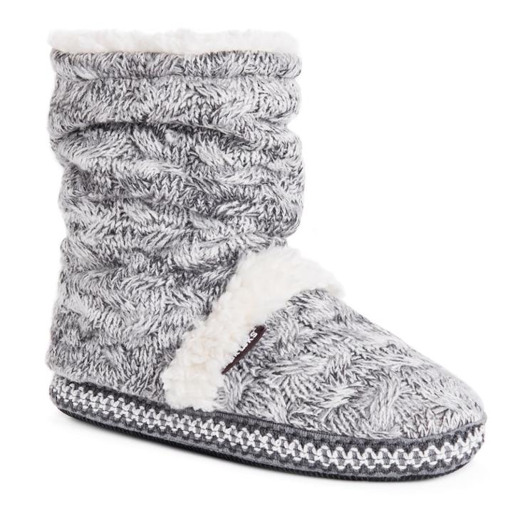 Women's Muk Luks Scrunchy Boot Slippers, Size: Xl, Grey (charcoal)