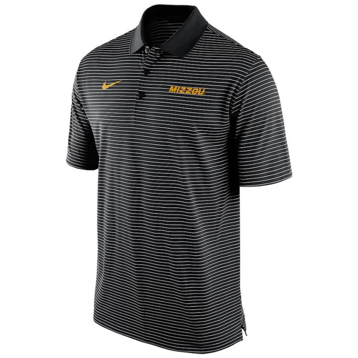 Men's Nike Missouri Tigers Striped Stadium Dri-fit Performance Polo, Size: Xl, Black