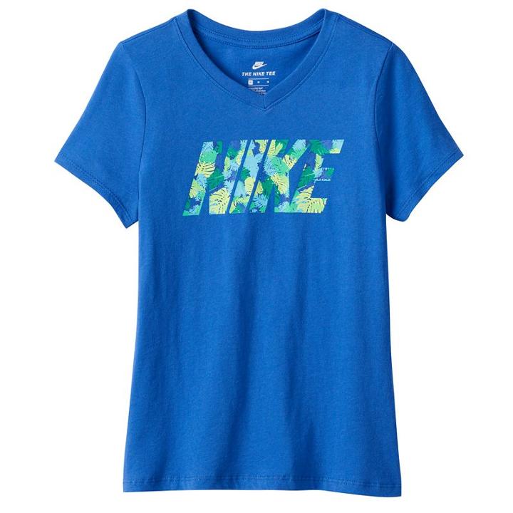 Girls 7-16 Nike Palm Graphic Active Tee, Girl's, Size: Small, Blue Other