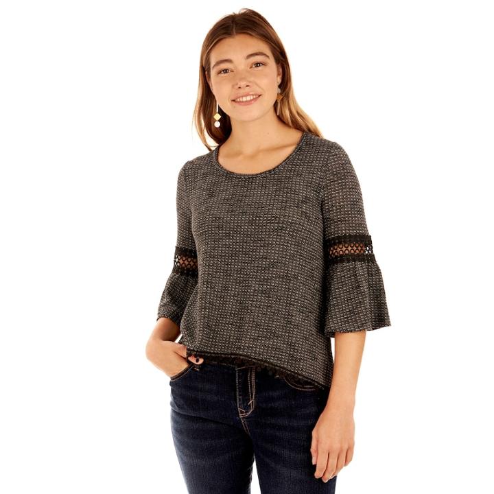 Juniors' Wallflower Lace Trim High-low Top, Teens, Size: Xl, Lt Beige